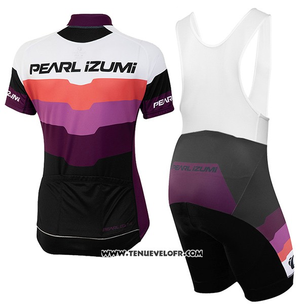 2016 Maillot Ciclismo Femme Pearl Izumi Noir et Violet Manches Courtes et Cuissard